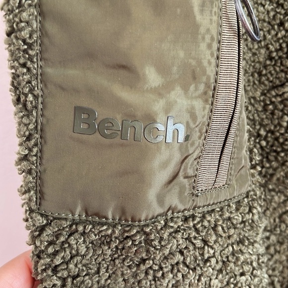 🆕 BENCH FLEECE GREEN BOMBER JACKET SIZE XS - Picture 5 of 10